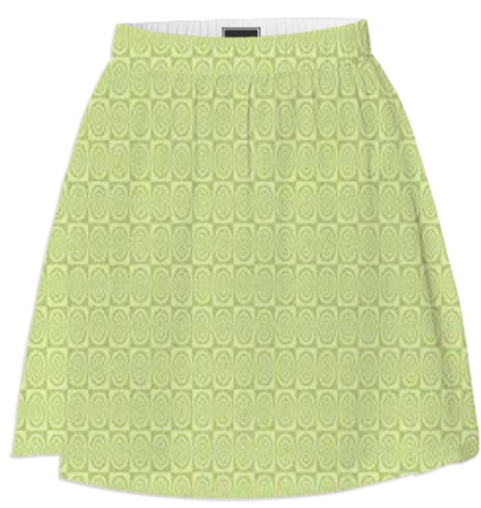 Chartreuse Geometric Summer Skirt