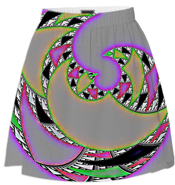 Colorful Abstract Swirl Summer Skirt