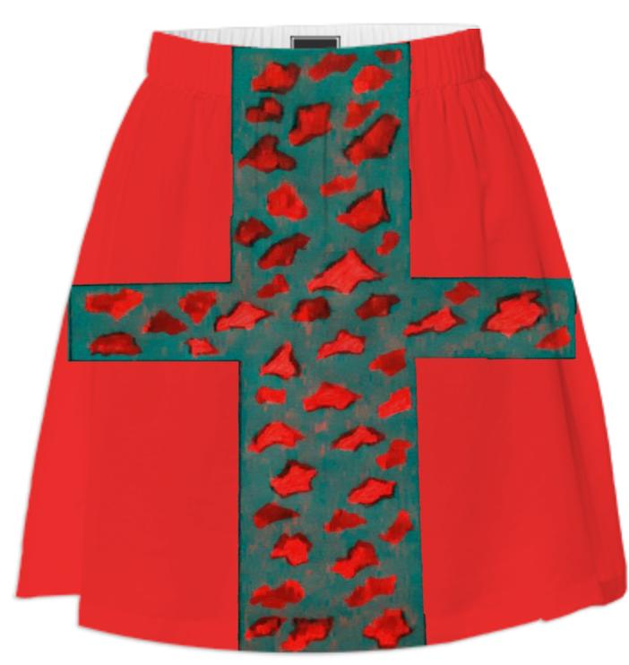 Coral Teal Cross Skirt