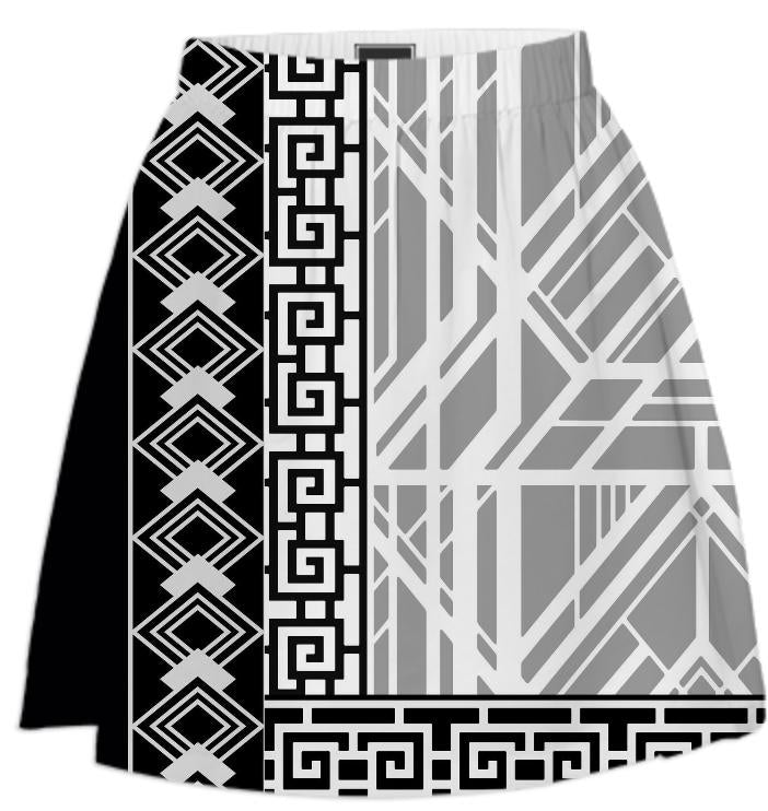 Empire Black and White Art Deco Skirt