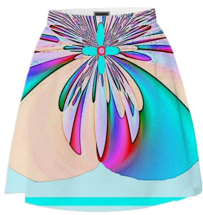 Flower Child Aqua Summer Skirt