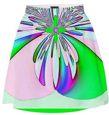 Flower Child Green Summer Skirt