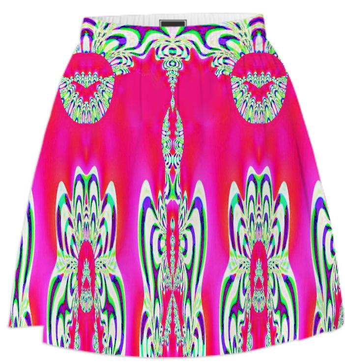 Fuchsia Pink Abstract Summer Skirt