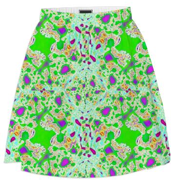 Green Aqua Abstract Summer Skirt