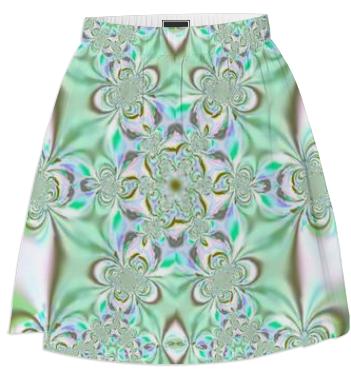 Green Fractal Lace Summer Skirt