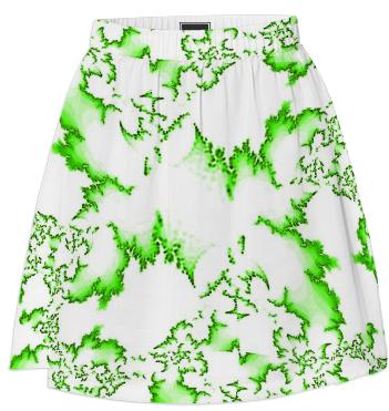 Green Fractal Summer Skirt