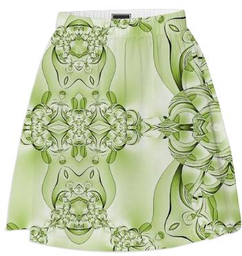 Green on Green Abstract Summer Skirt
