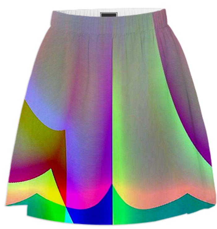 Green Purple Rainbow Summer Skirt