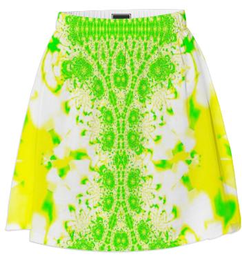 Green Yellow Lace Summer Skirt