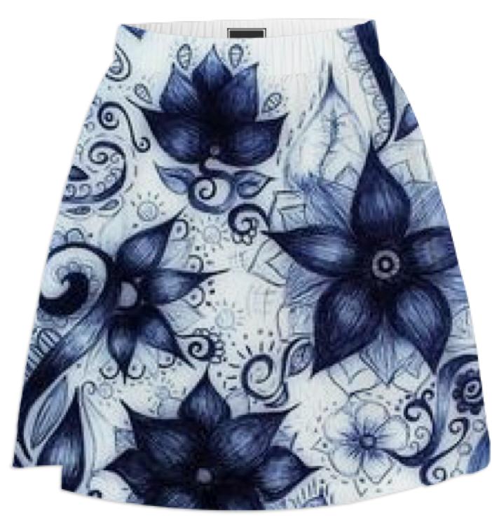 Inked Floral skirt