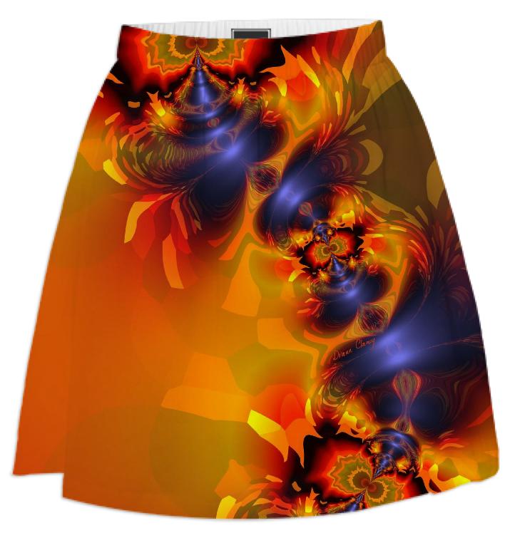 Orange Eyes Aglow Abstract Fractal Gold and Violet Delight