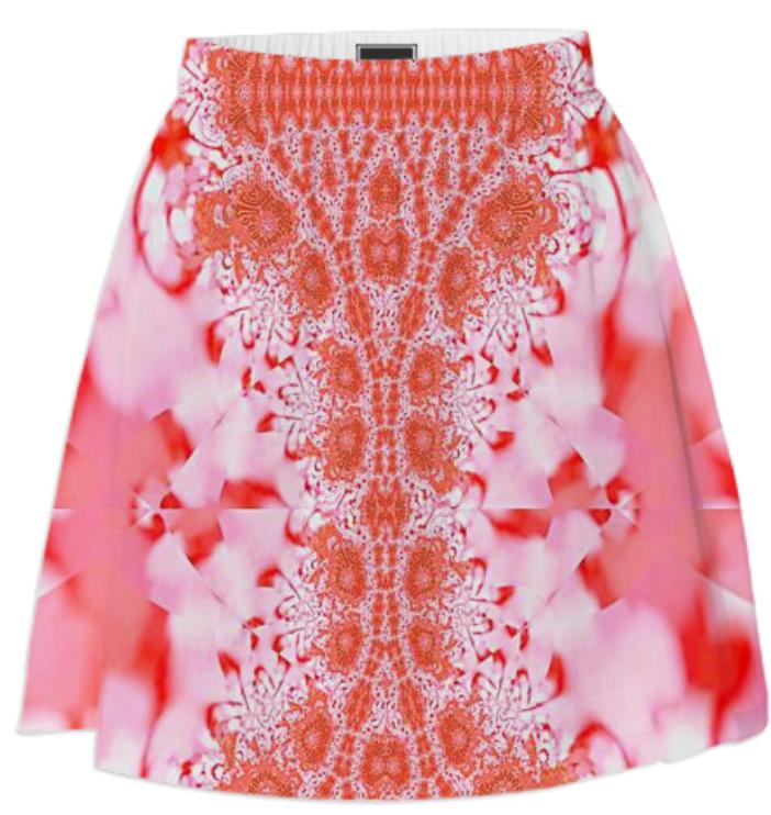 Orange Peach Lace Summer Skirt