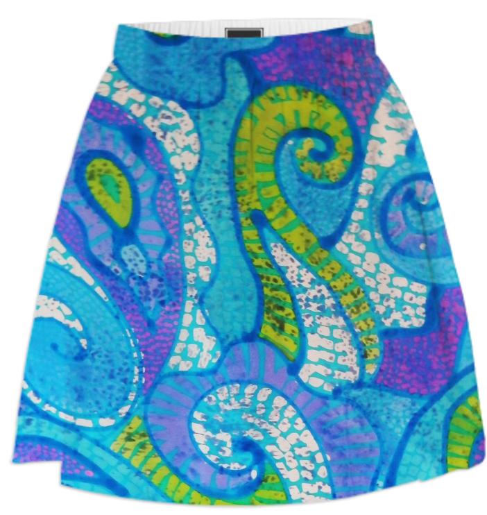 Paisley Mosaic in blues green and purple