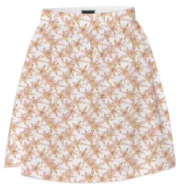 Peach floral summer skirt