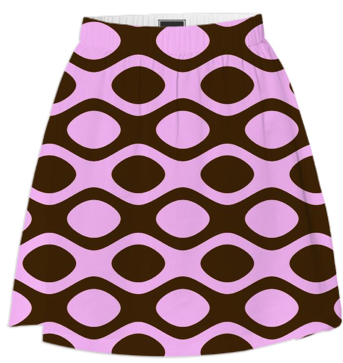 Pink and Brown Patterned Skirt