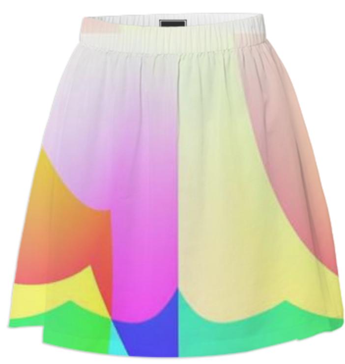 Pink and Yellow Rainbow Summer Skirt