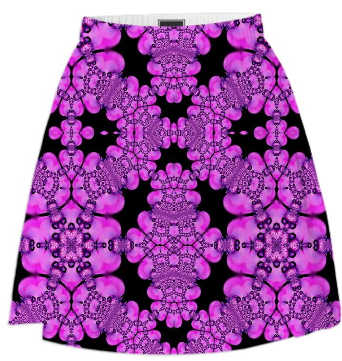 Pink Black Abstract Summer Skirt