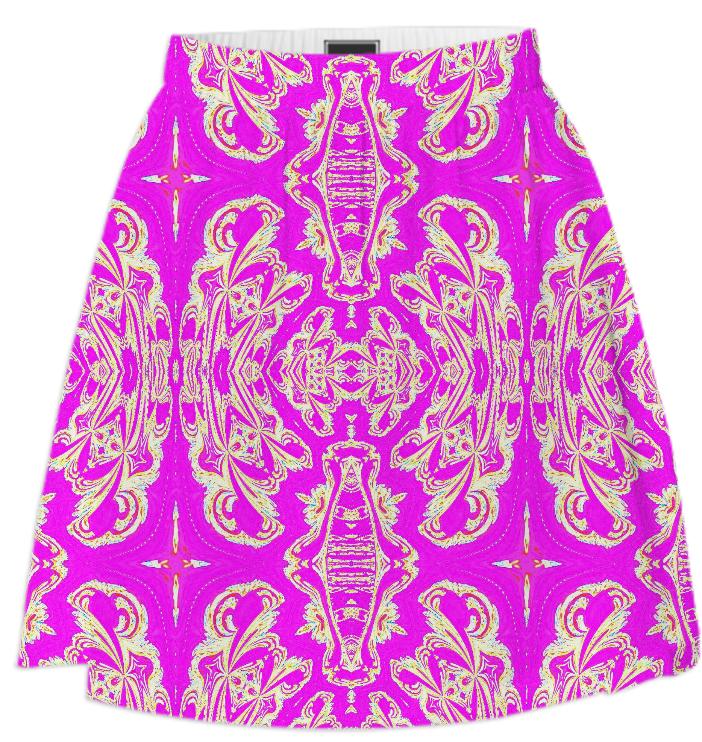 Pink Gold Pattern Summer Skirt