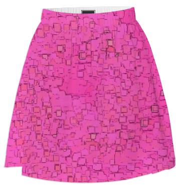 Pink Pixel Pattern Summer Skirt
