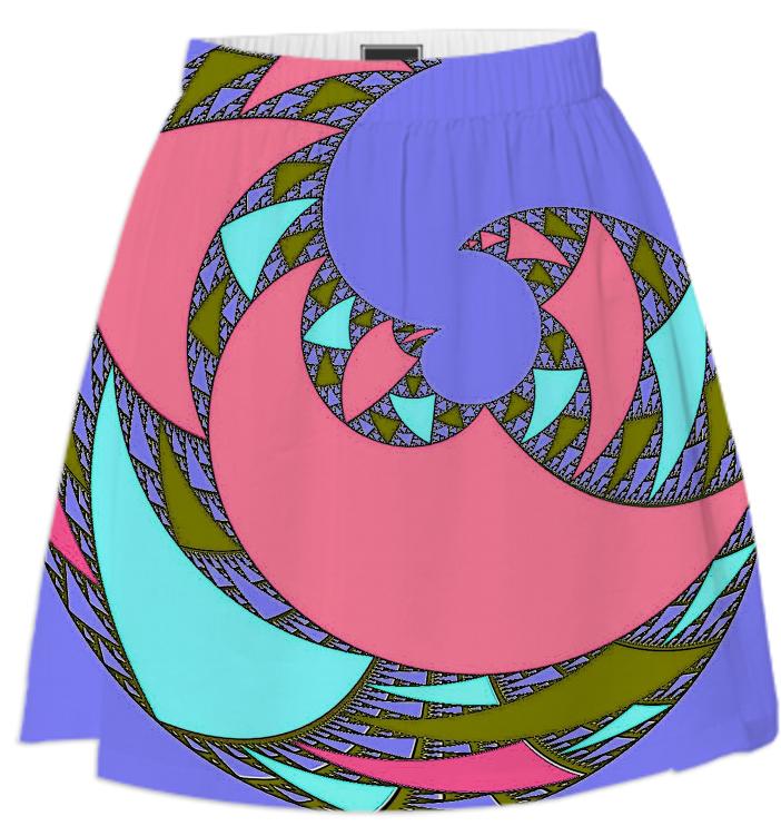 Pink Purple Abstract Summer Skirt