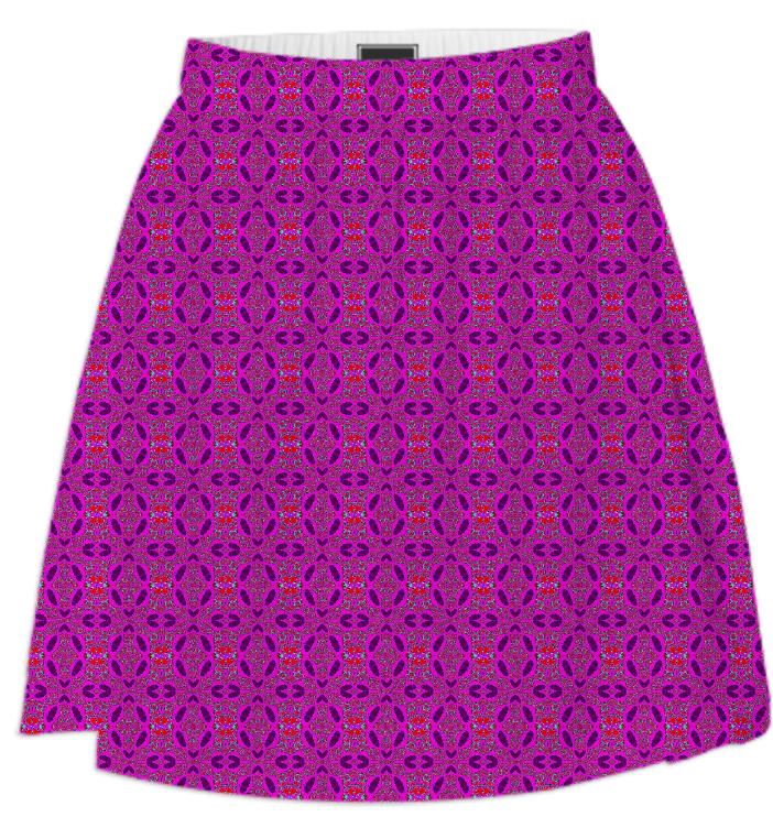 Pink Purple Pattern Summer Skirt