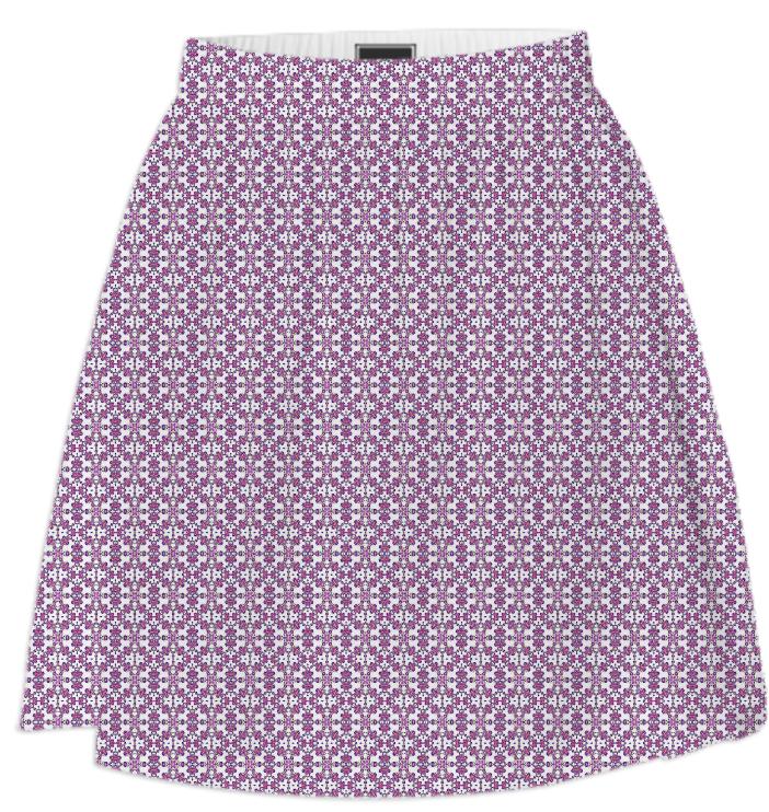 Pink White Fractal Lace Summer Skirt