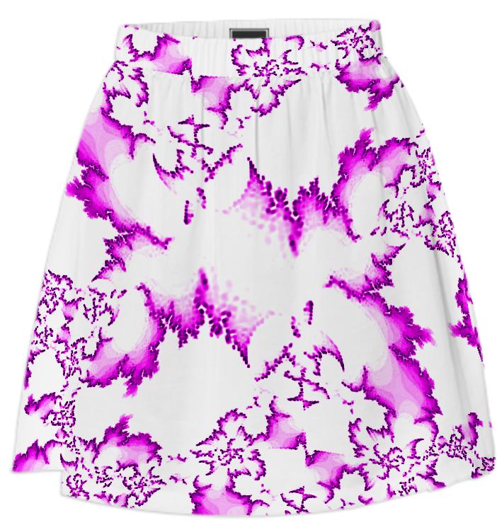 Pink White Fractal Summer Skirt