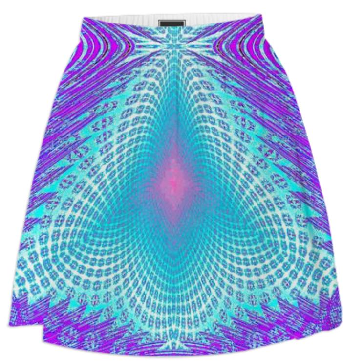 Purple Aqua Web Summer Skirt