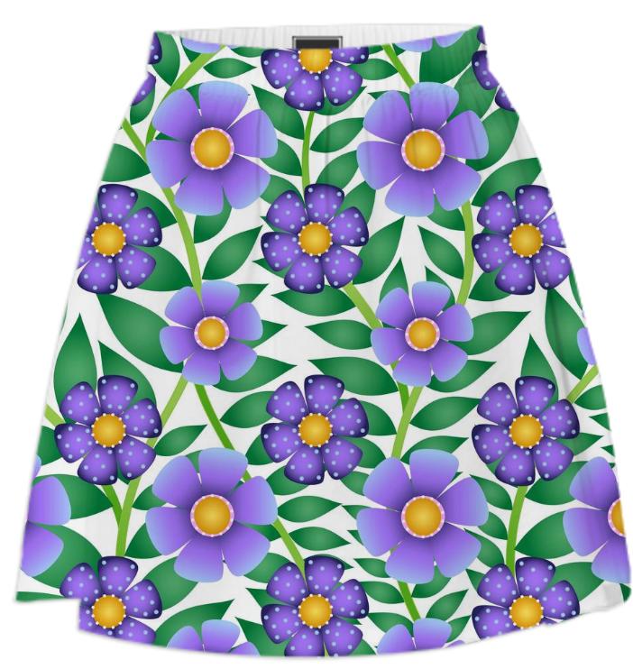 Purple Floral Summer Skirt