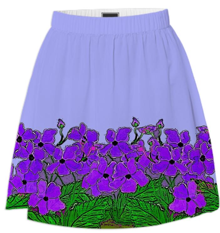 Purple Flowers Summer Skirt