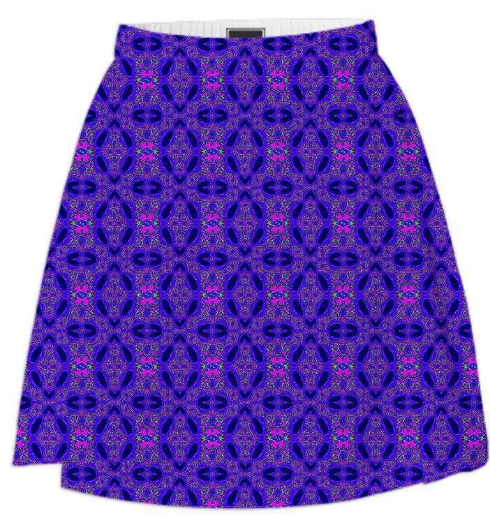 Purple Pink Pattern Summer Skirt