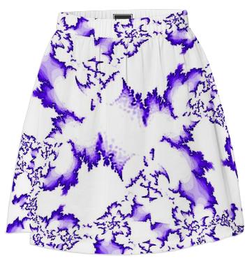 Purple White Fractal Summer Skirt