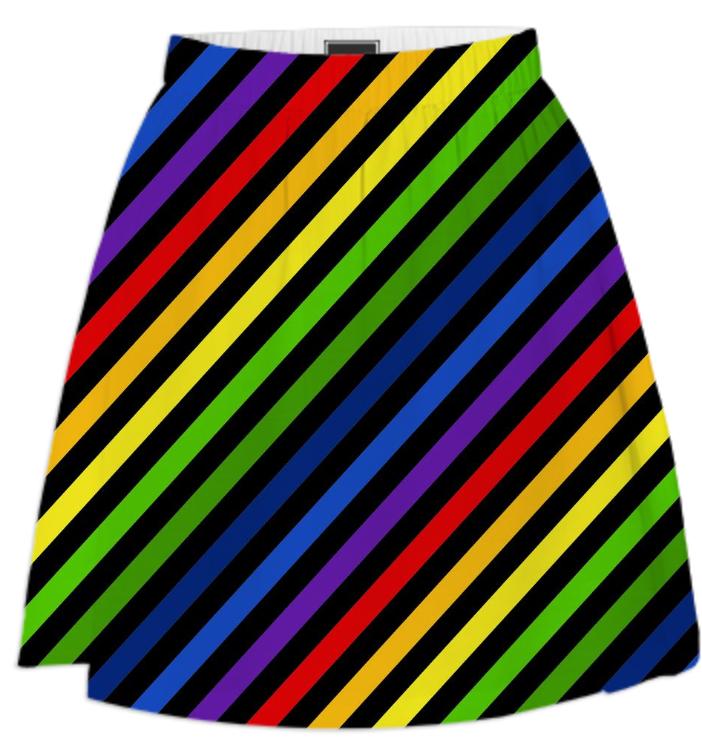 Rainbow Diagonal Stripe Skirt