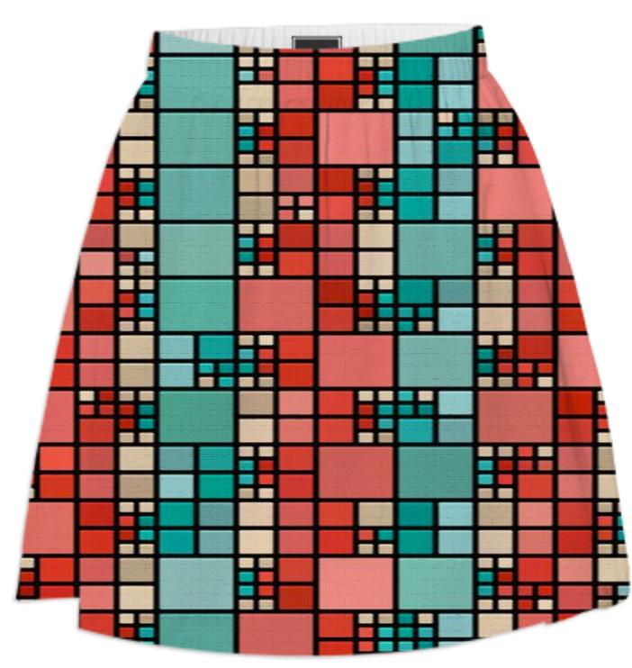 Red and green squares pattern