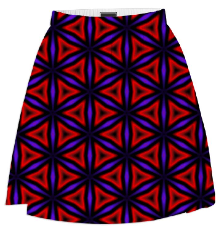 Red and Purple Triangles Skirt