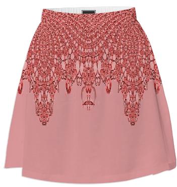 Red on Red Lace Summer Skirt