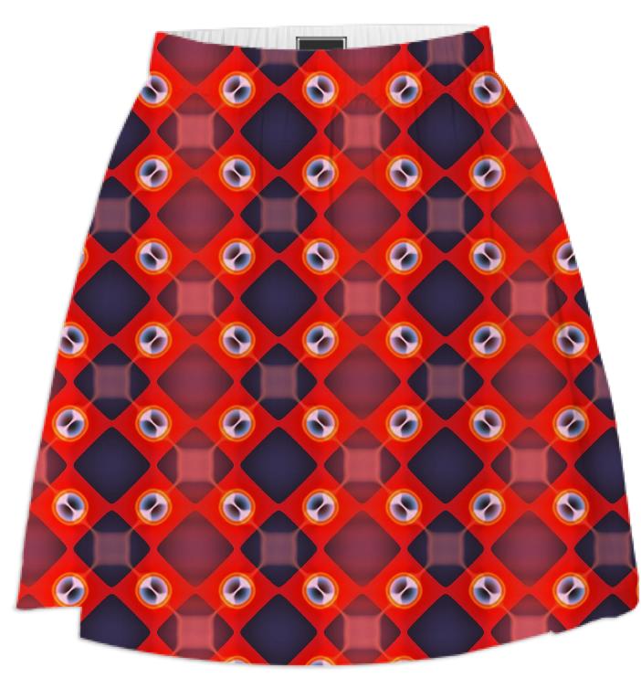 Red White and Blue Patterned Skirt