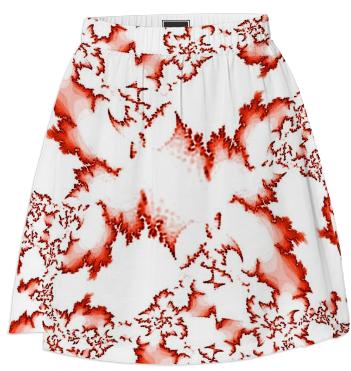 Red White Fractal Summer Skirt