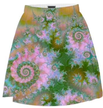 Rose Forest Green Abstract Fractal Swirl Dance