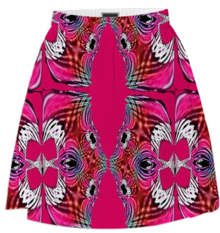Rose Pink Abstract Summer Skirt