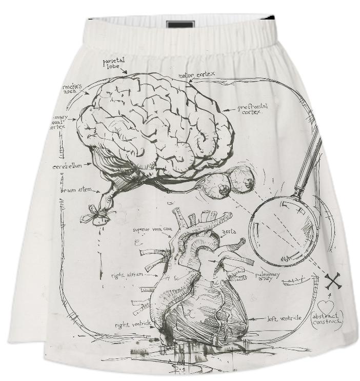 sherlock brains and heart skirt