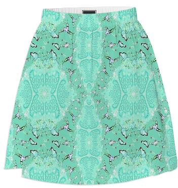Soft Green Fractal Summer Skirt