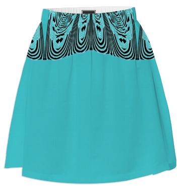 Teal Stripe Abstract Summer Skirt