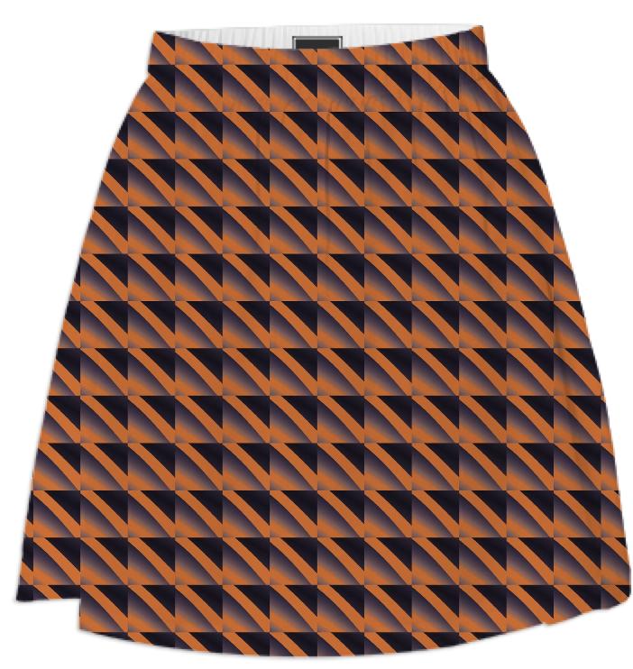 Terracotta Geometric Print Skirt