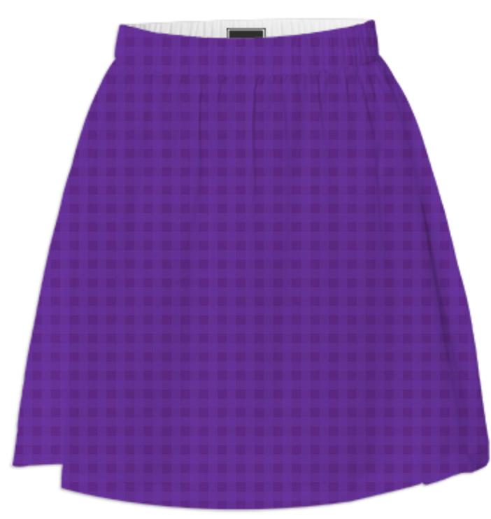Tone on Tone Purple Checks Skirt