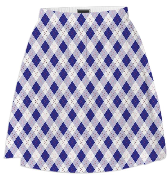 Vintage Argyle Summer Skirt