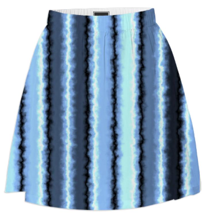 Watery Blue Striped Skirt