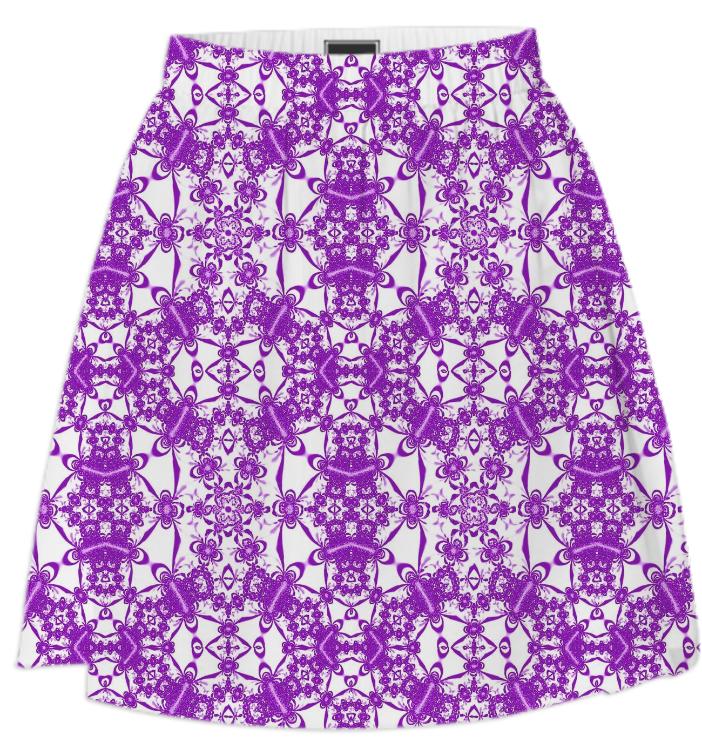 White Purple Lace Summer Skirt