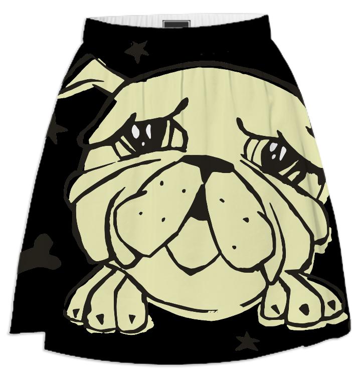 Bulldog Print Skirt