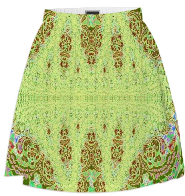Yellow Fractal Lace Summer Skirt